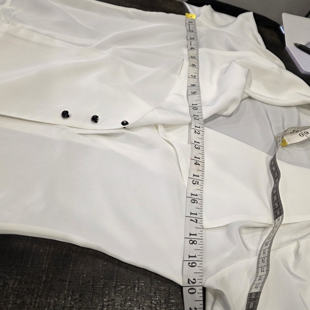 Chaus Elegant Lapel White Blouse - Picture 5 of 7